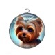 Pendentif Cabochon Argent - chien