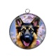 Pendentif Cabochon Argent - chien