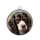 Pendentif Cabochon Argent - chien
