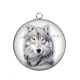 Pendentif Cabochon Argent - loup