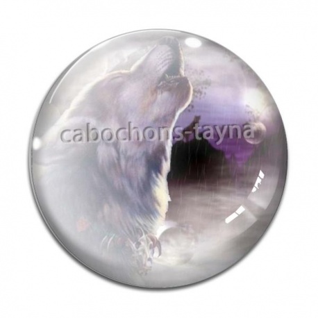 Cabochon Verre - loup