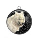 Pendentif Cabochon Argent - loup