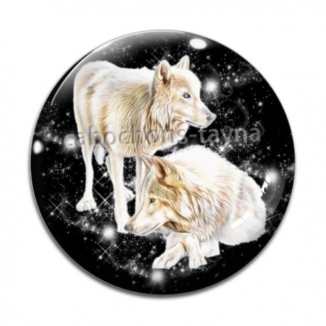 Cabochon Verre - loup