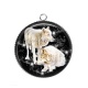 Pendentif Cabochon Argent - loup