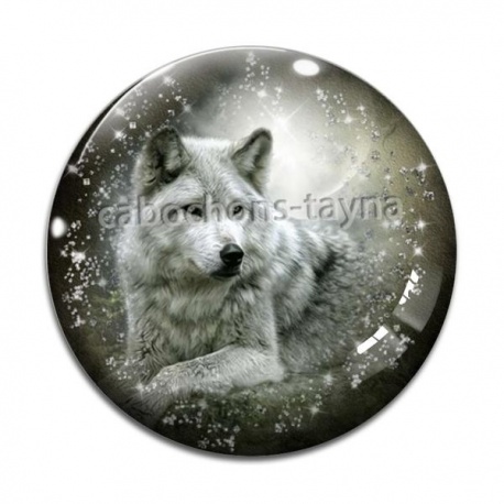 Cabochon Verre - loup