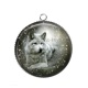 Pendentif Cabochon Argent - loup