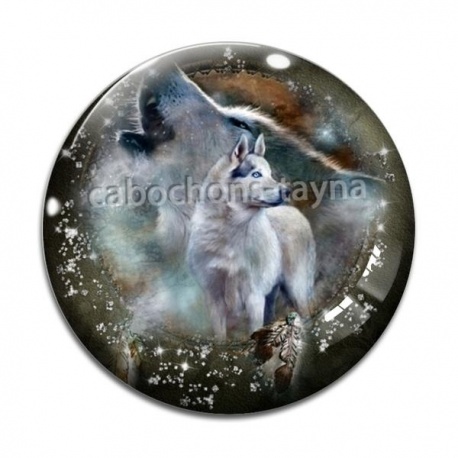 Cabochon Verre - loup