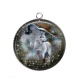 Pendentif Cabochon Argent - loup