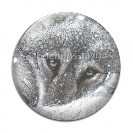 Cabochon Verre - loup