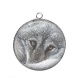 Pendentif Cabochon Argent - loup
