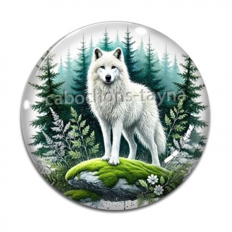 Cabochon Verre - loup