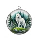 Pendentif Cabochon Argent - loup