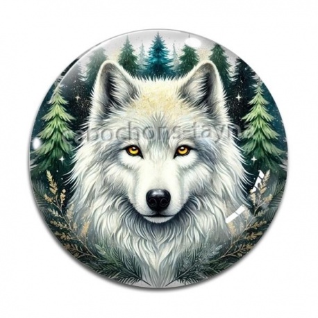 Cabochon Verre - loup