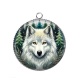 Pendentif Cabochon Argent - loup