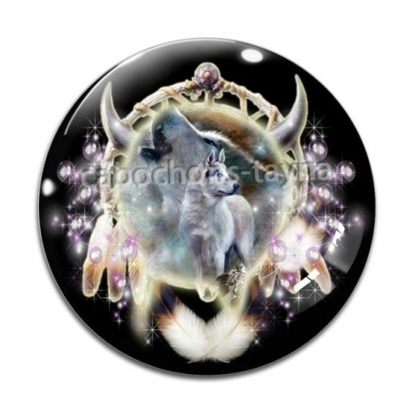 Cabochon Verre - loup