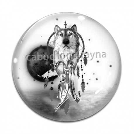 Cabochon Verre - loup