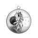 Pendentif Cabochon Argent - loup