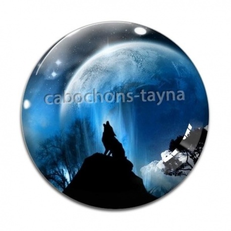 Cabochon Verre - loup