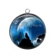 Pendentif Cabochon Argent - loup