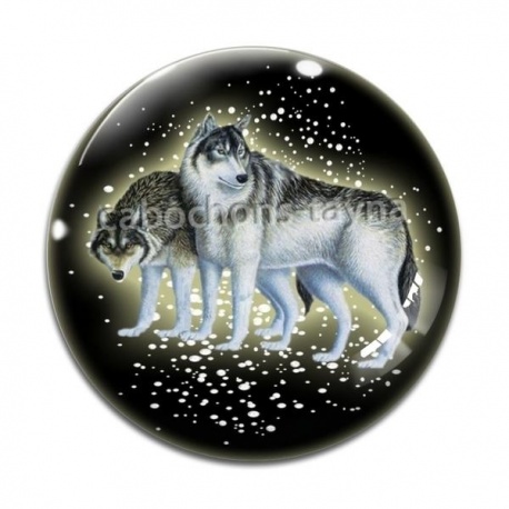 Cabochon Verre - loup