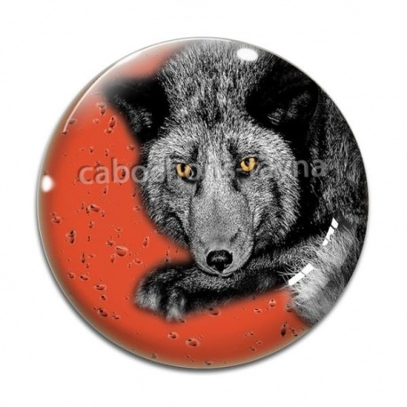 Cabochon Verre - loup