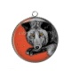 Pendentif Cabochon Argent - loup