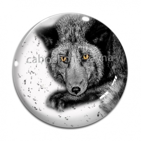Cabochon Verre - loup