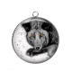 Pendentif Cabochon Argent - loup
