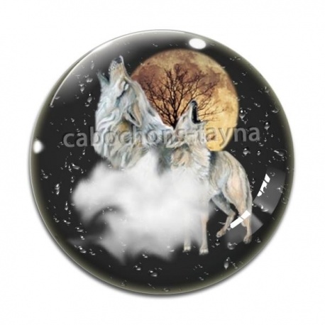 Cabochon Verre - loup