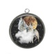 Pendentif Cabochon Argent - loup