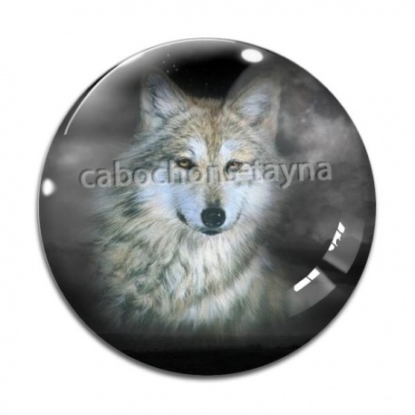 Cabochon Verre - loup