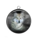 Pendentif Cabochon Argent - loup
