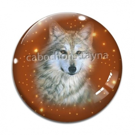 Cabochon Verre - loup