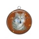 Pendentif Cabochon Argent - loup