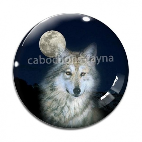 Cabochon Verre - loup