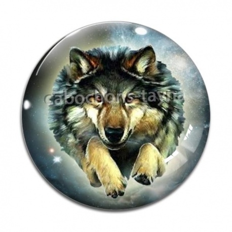 Cabochon Verre - loup