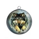 Pendentif Cabochon Argent - loup