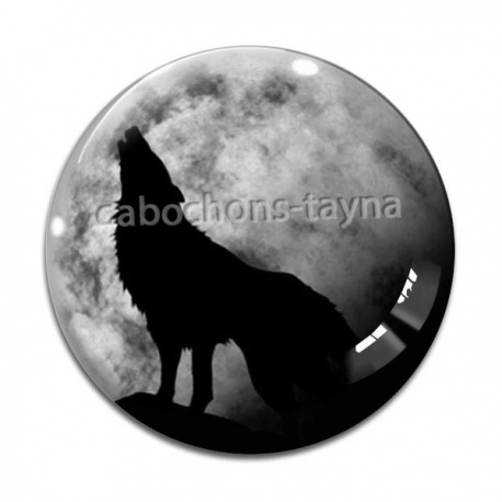 Cabochon Verre - loup