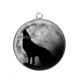 Pendentif Cabochon Argent - loup