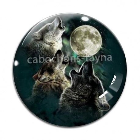 Cabochon Verre - loup