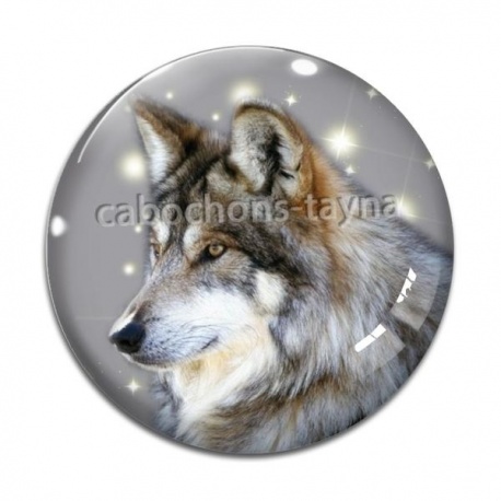 Cabochon Verre - loup