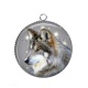 Pendentif Cabochon Argent - loup