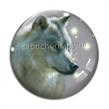 Cabochon Verre - loup