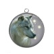 Pendentif Cabochon Argent - loup