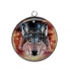 Pendentif Cabochon Argent - loup