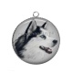Pendentif Cabochon Argent - loup