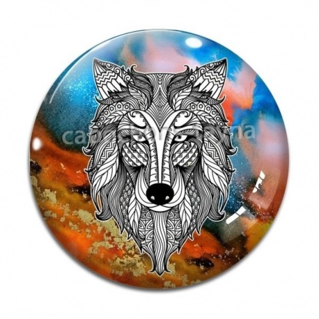 Cabochon Verre - loup