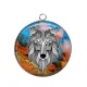 Pendentif Cabochon Argent - loup