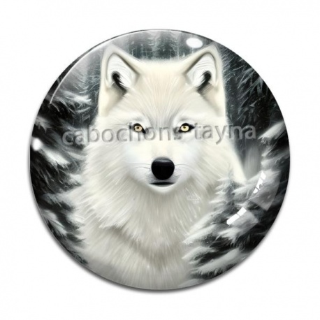 Cabochon Verre - loup
