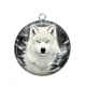 Pendentif Cabochon Argent - loup